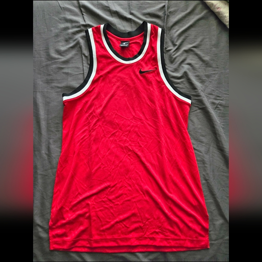 Nike Men's Red and Black Tank Top